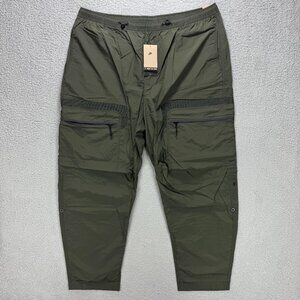 Nike Tech Pants Men Large L Tall Sequoia Green Woven Cargo Loose Fit Taper Track